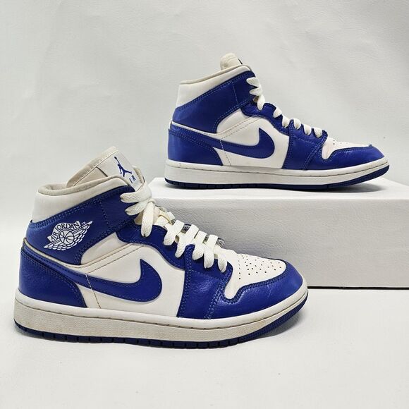Nike Air Jordan 1 Mid “Kentucky Blue” – Youth 6.5Y (BQ6472-104) - Picture 5 of 8